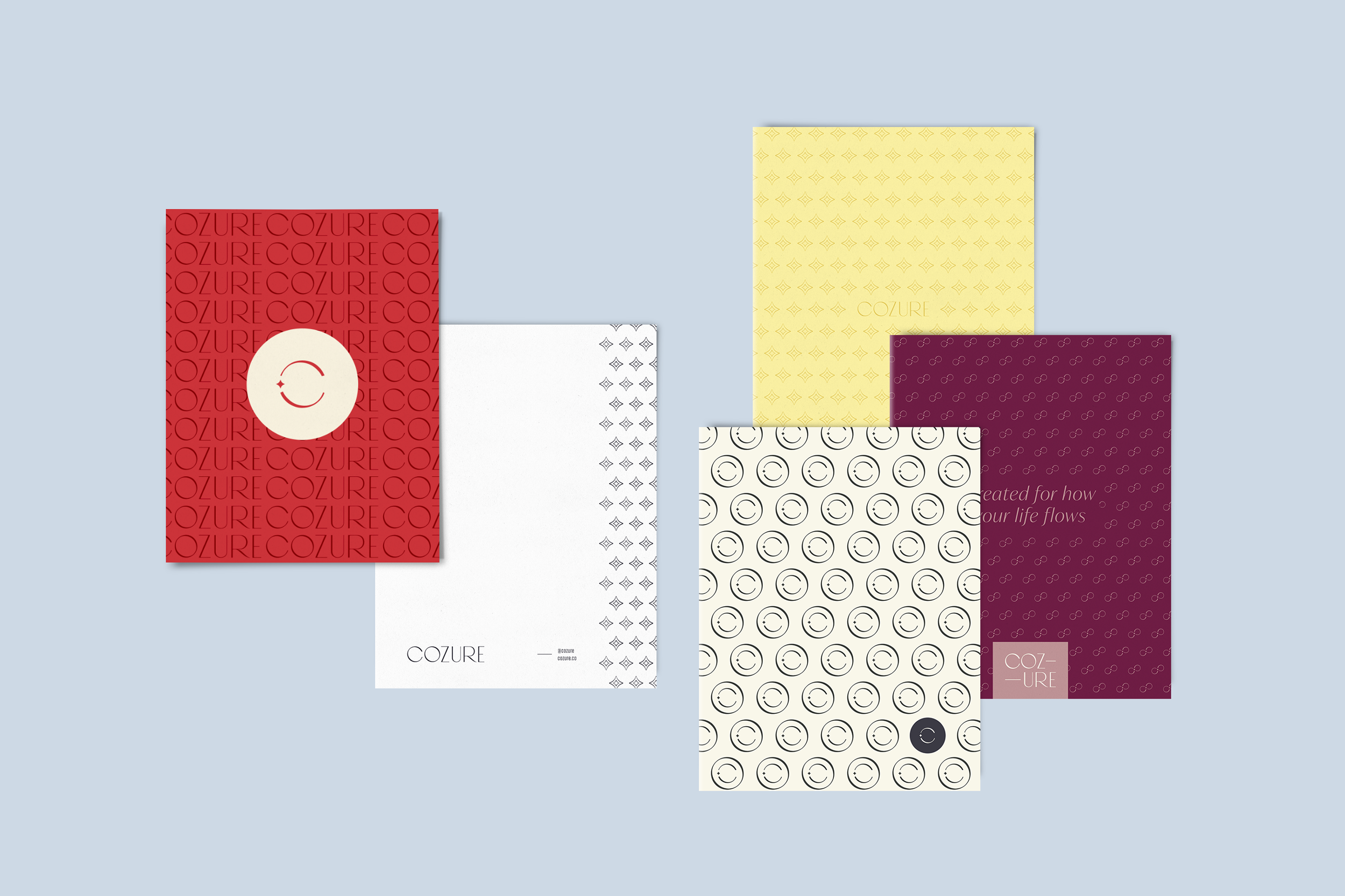 Cozure brand stationery by Pace Creative Design Studio
