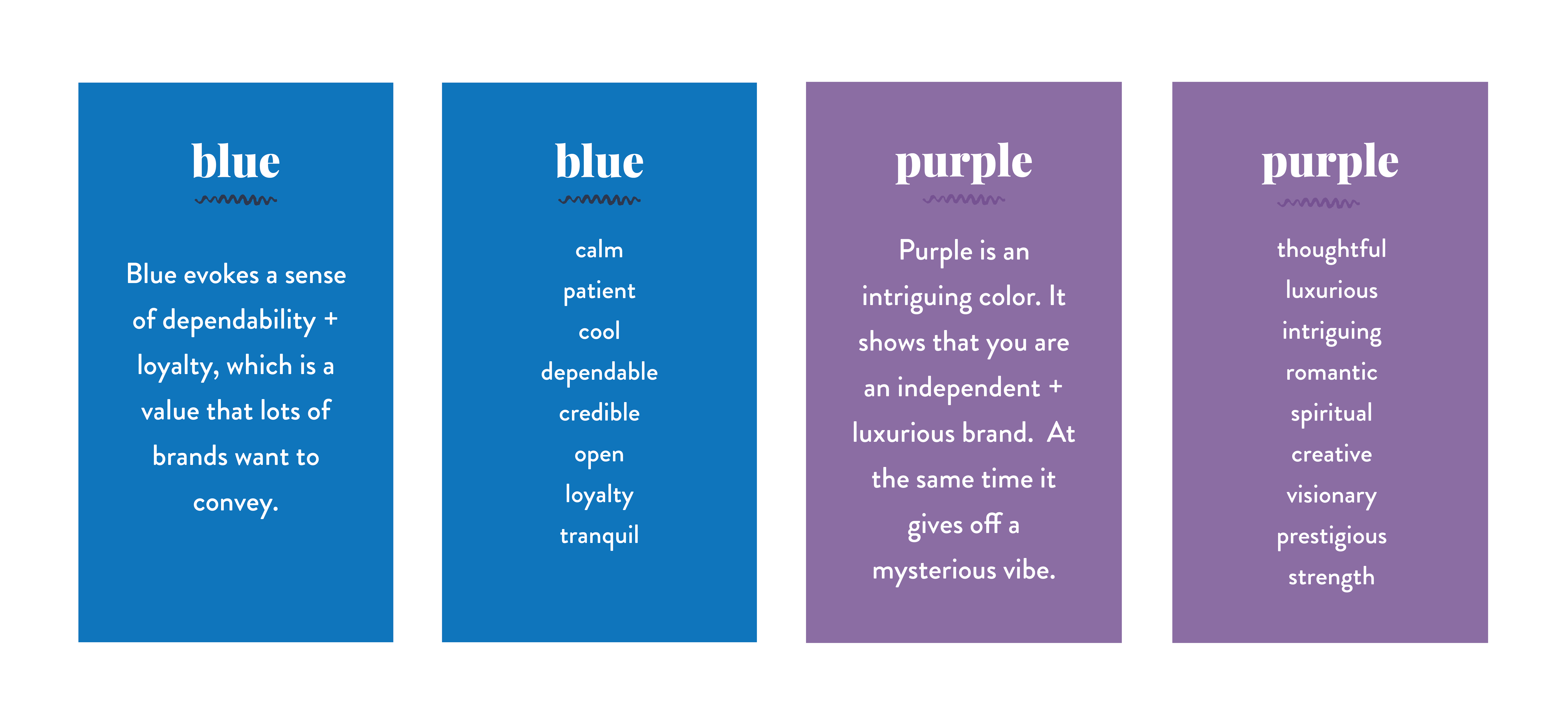 Psychology behind blue and purple